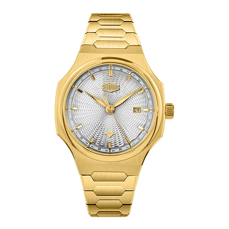HeroForce 5006 - Sunburst Ripple – Luxury Watch with Radial Textured Dial