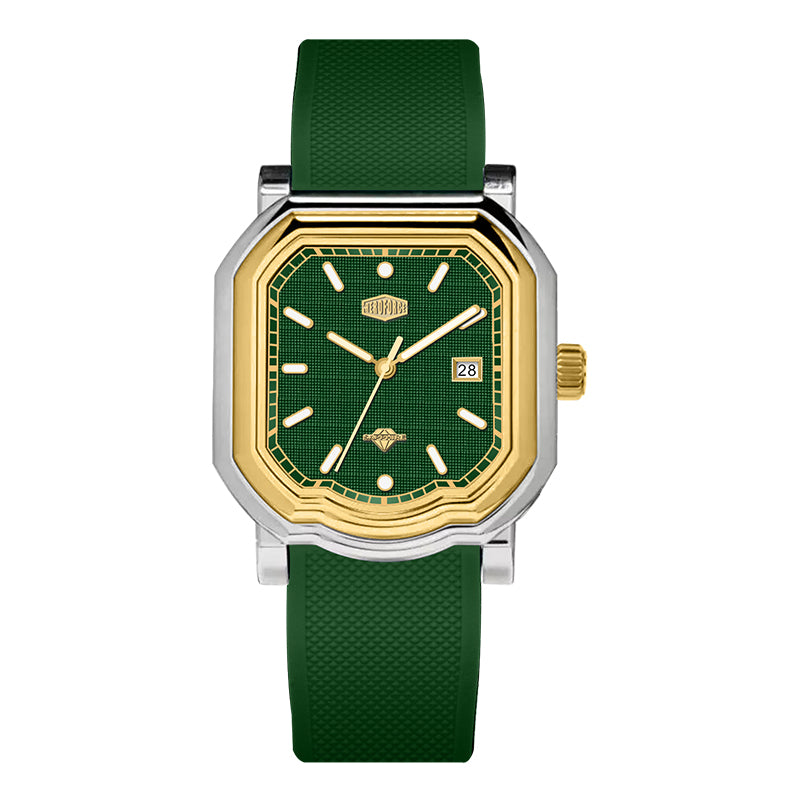 HeroForce 5051P – Men’s Square Business Watch with Multi-Faceted Bezel and Date