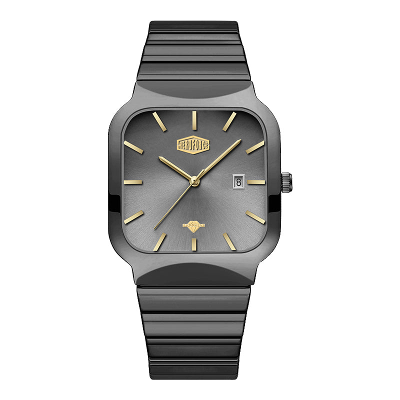 HeroForce 5055GL - Luxury Square Analog Watch with Sapphire Glass & Date Display