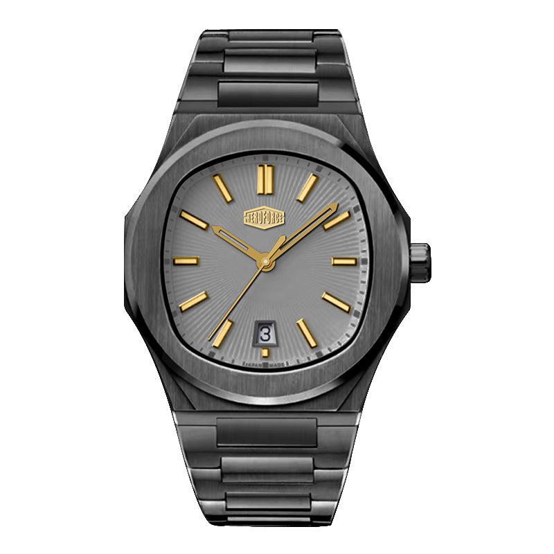 HeroForce 5046 – Luxury Analog Watch with Sunray Dial & Tapered Link Bracelet