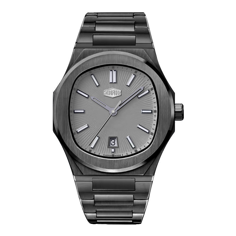 HeroForce 5046 – Luxury Analog Watch with Sunray Dial & Tapered Link Bracelet