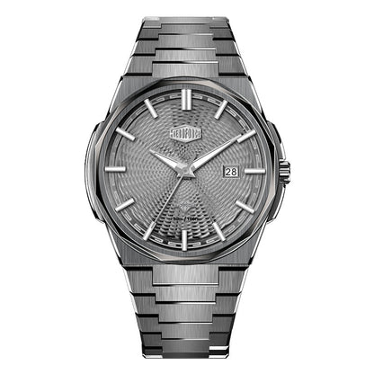 grey dial silver hands