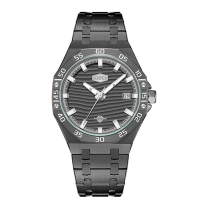 dark gray silver watch