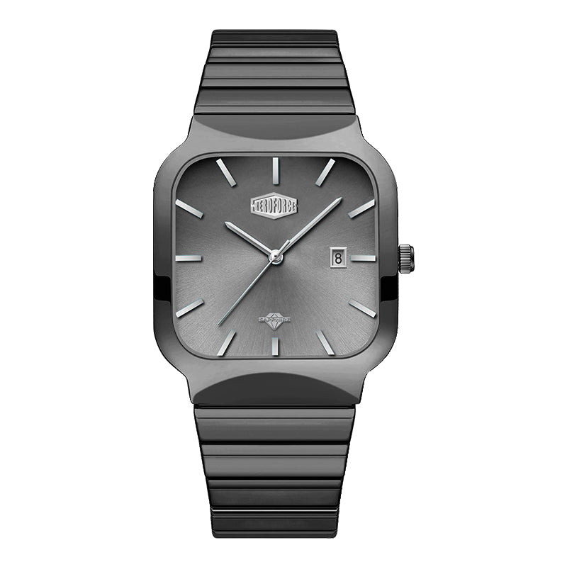 HeroForce 5055GL - Luxury Square Analog Watch with Sapphire Glass & Date Display