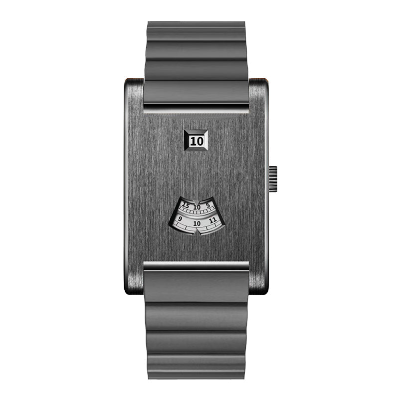 HeroForce 5035S – Jump-Hour Rectangle Watch with Integrated Cylindrical Bracelet
