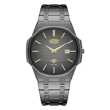 gunmetal watch gold markers