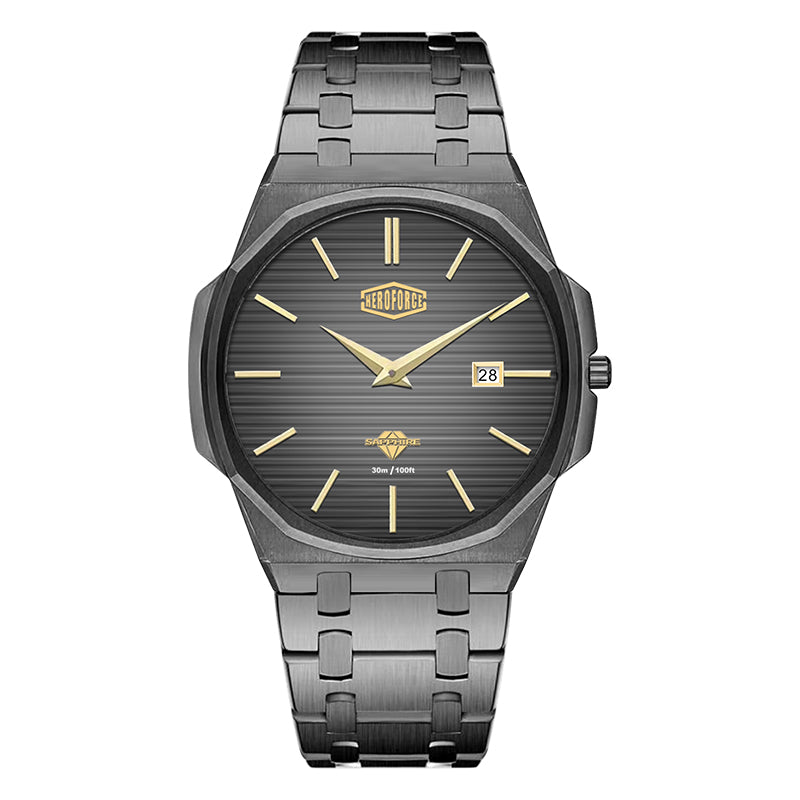 HeroForce 5040B – Men’s Octagonal Bezel Watch with Textured Dial