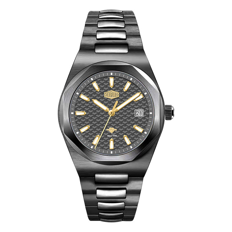HeroForce 5041 – Luxury Analog Watch with 3D Mosaic Dial & Sapphire Glass
