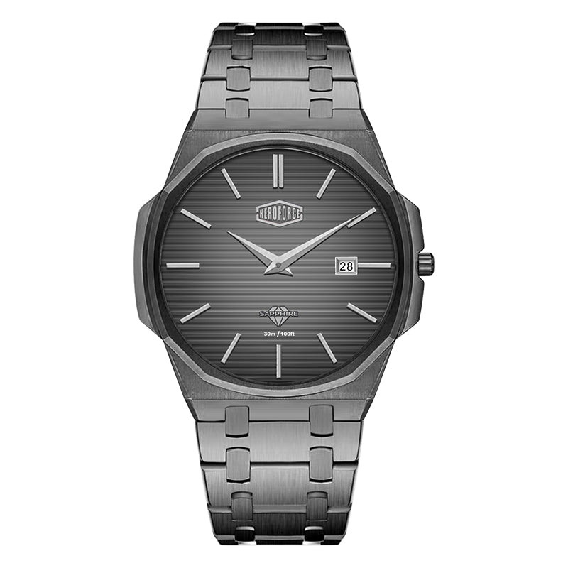 gunmetal watch silver markers