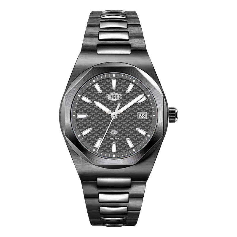 HeroForce 5041 – Luxury Analog Watch with 3D Mosaic Dial & Sapphire Glass