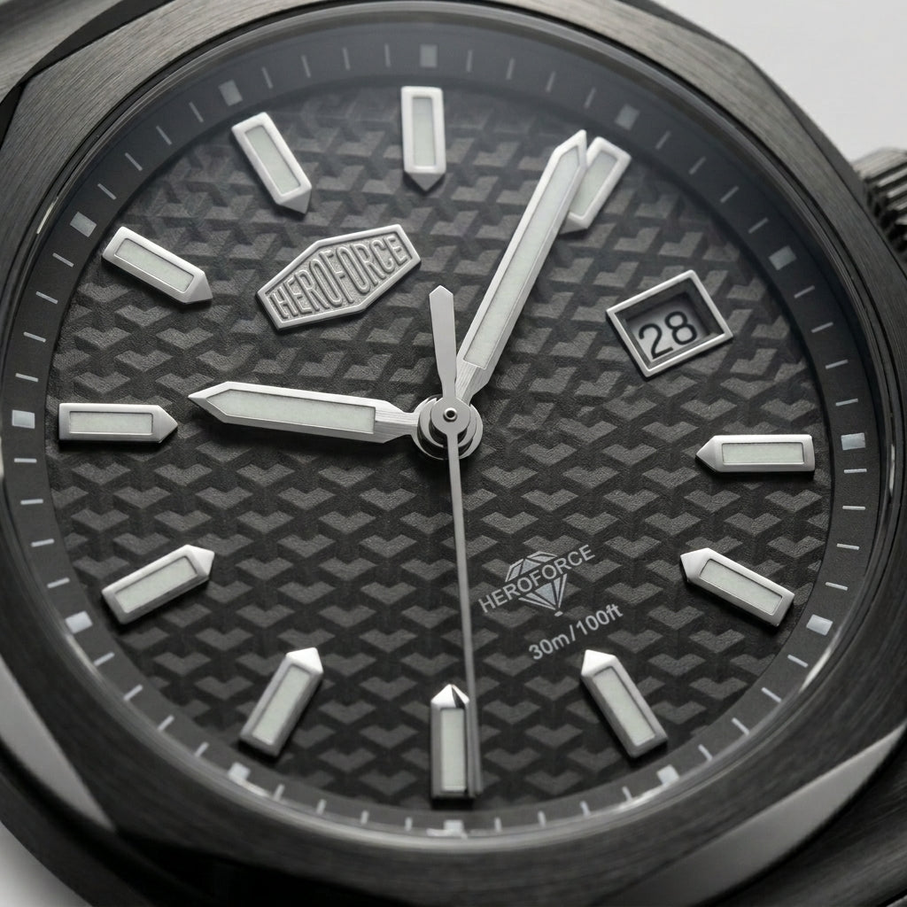HeroForce 5041 Men's Watc - textured dial, sharp indices, subdials