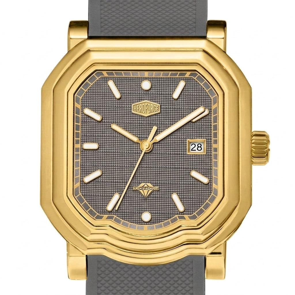 HeroForce 5051P Square Bu - luxury watch, macro dial, grey studio, sharp