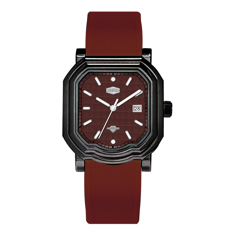 HeroForce 5051P – Men’s Square Business Watch with Multi-Faceted Bezel and Date