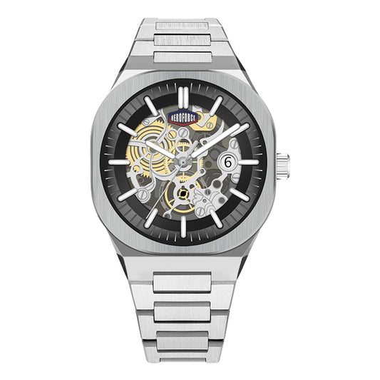HeroForce 5042A - Skeleton Elite – Luxury Mechanical Style Watch with Octagonal Bezel