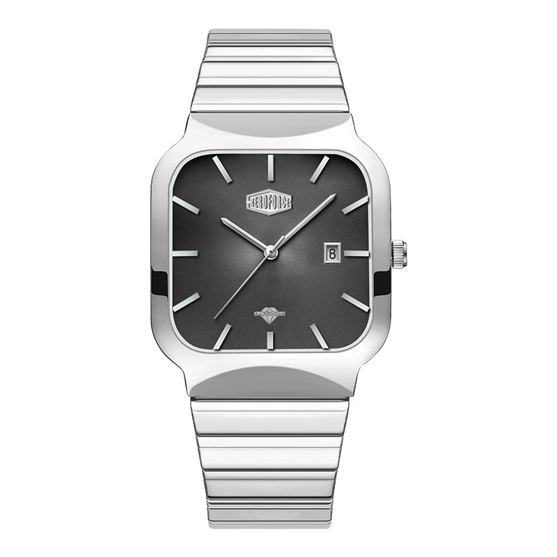 HeroForce 5055GL - Luxury Square Analog Watch with Sapphire Glass & Date Display