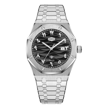 black dial octagonal case