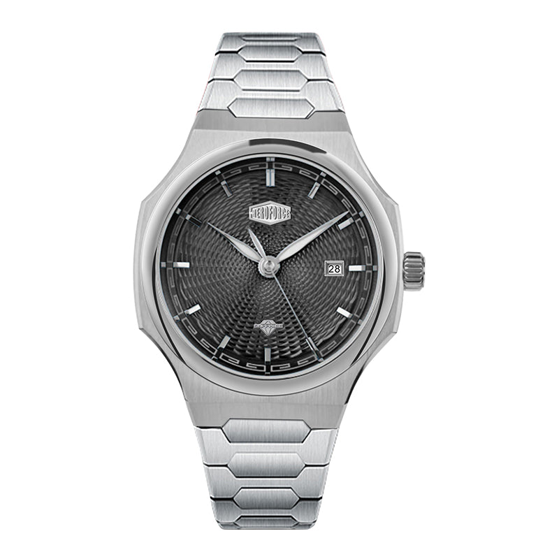HeroForce 5006 - Sunburst Ripple – Luxury Watch with Radial Textured Dial