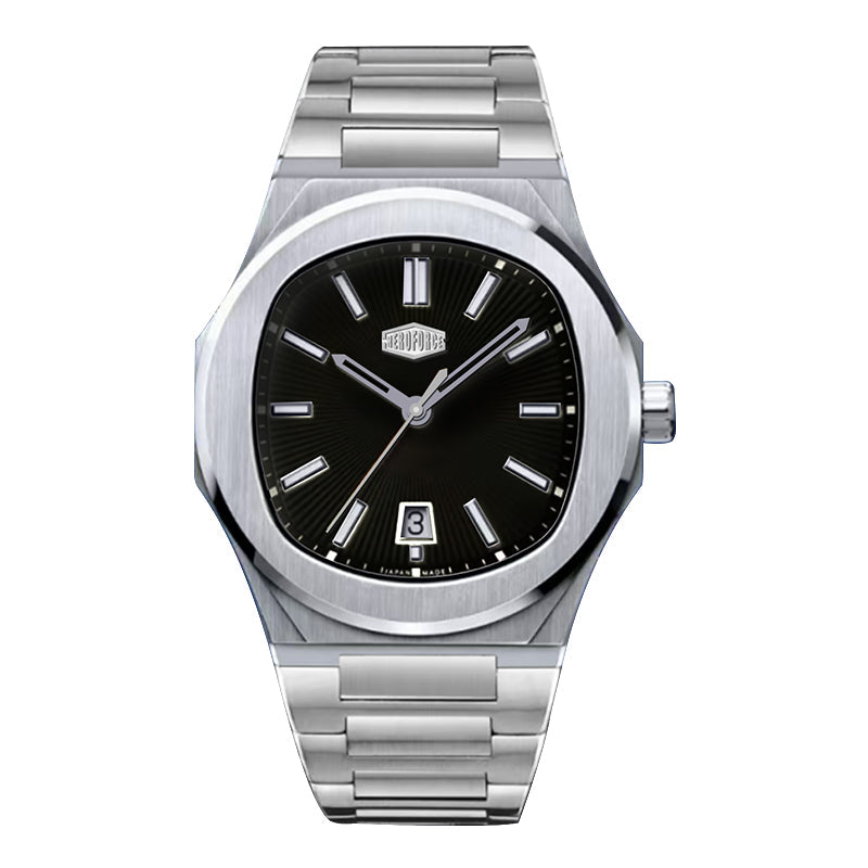 HeroForce 5046 – Luxury Analog Watch with Sunray Dial & Tapered Link Bracelet