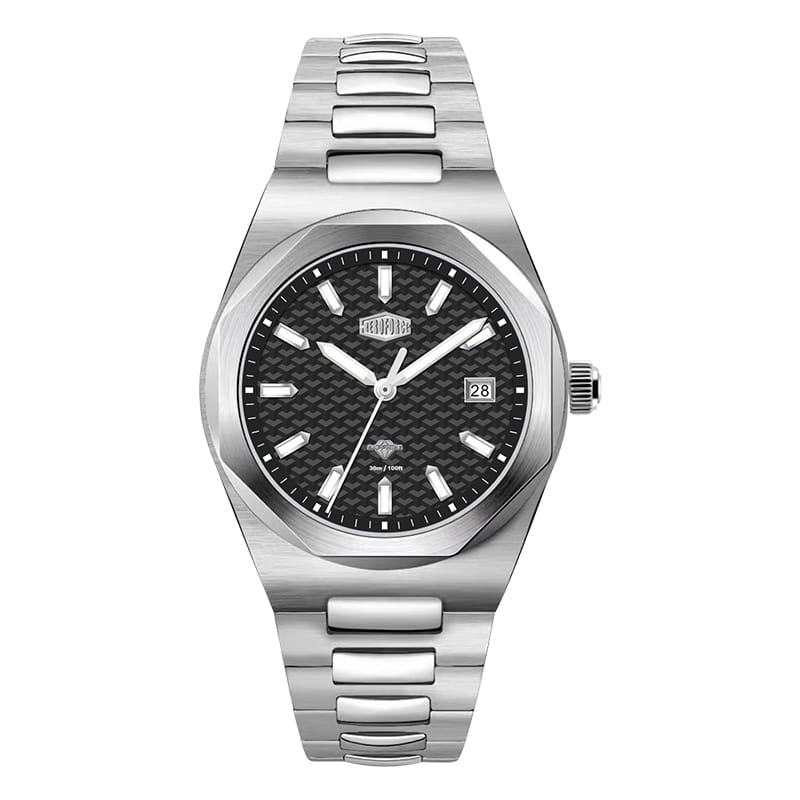 HeroForce 5041 – Luxury Analog Watch with 3D Mosaic Dial & Sapphire Glass