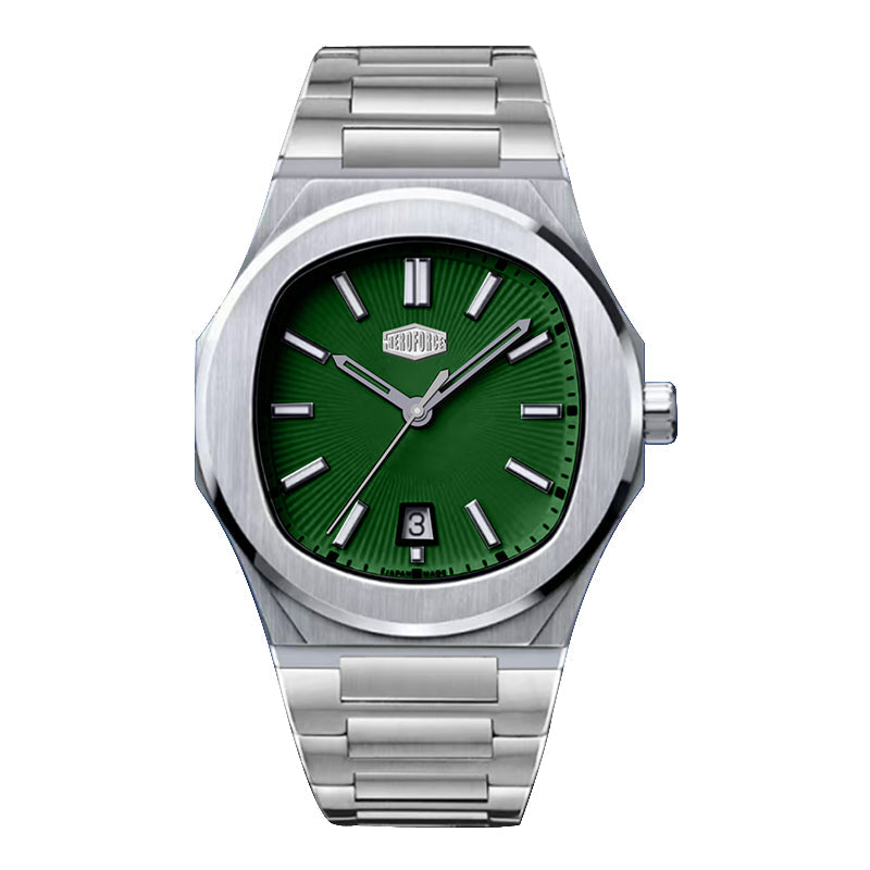 HeroForce 5046 – Luxury Analog Watch with Sunray Dial & Tapered Link Bracelet