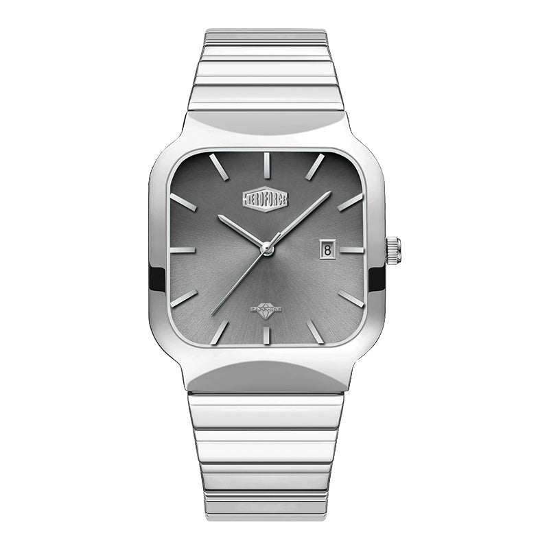 HeroForce 5055GL - Luxury Square Analog Watch with Sapphire Glass & Date Display