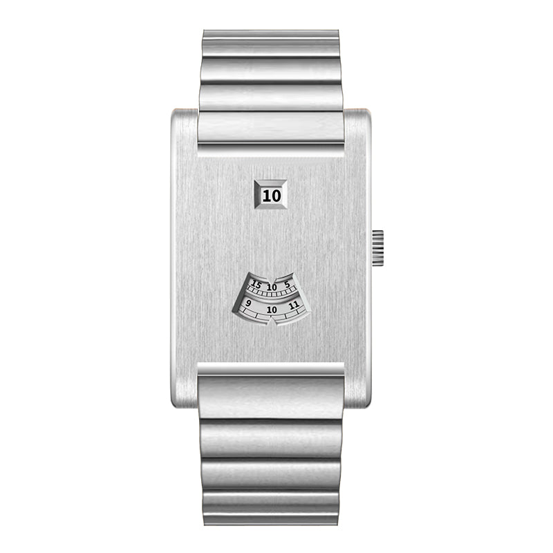 HeroForce 5035S – Jump-Hour Rectangle Watch with Integrated Cylindrical Bracelet