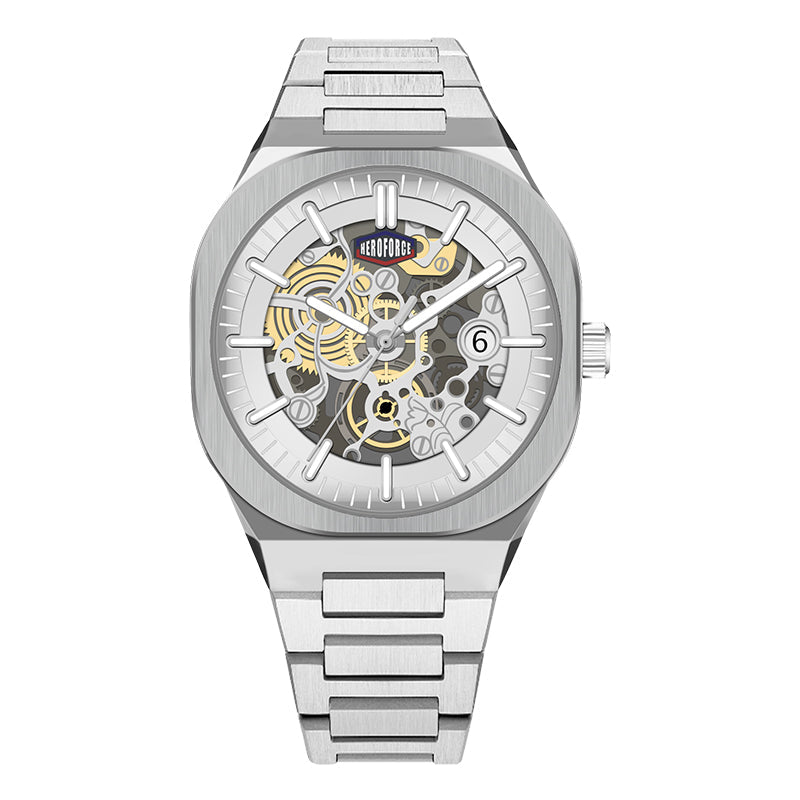 HeroForce 5042A - Skeleton Elite – Luxury Mechanical Style Watch with Octagonal Bezel