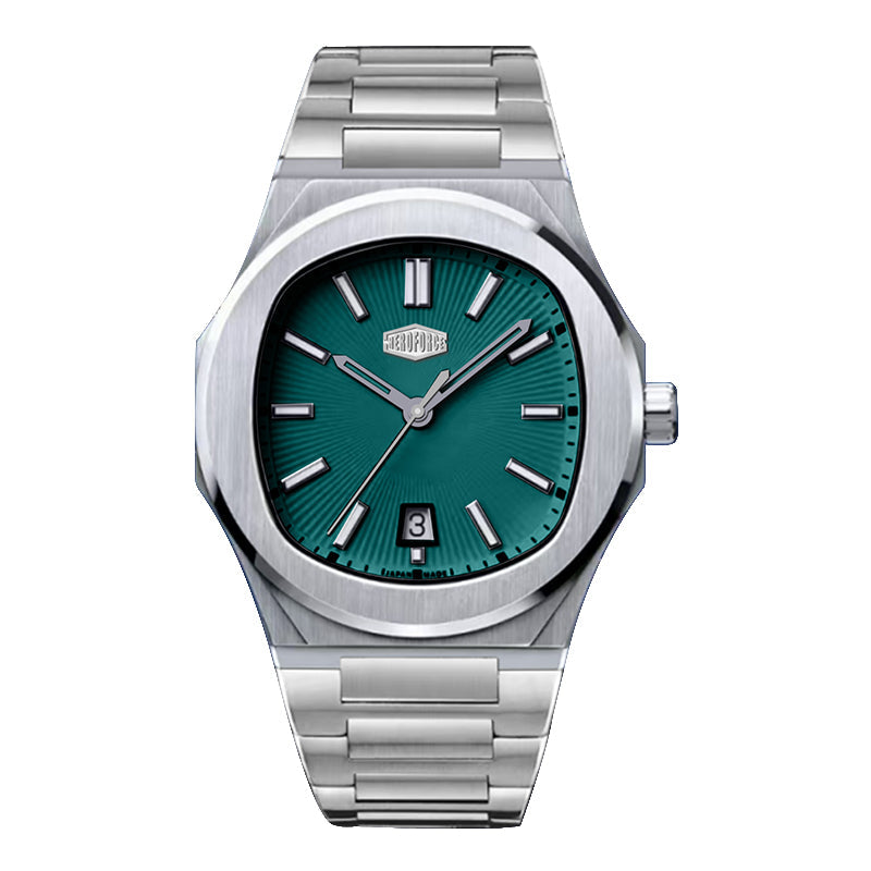 HeroForce 5046 – Luxury Analog Watch with Sunray Dial & Tapered Link Bracelet