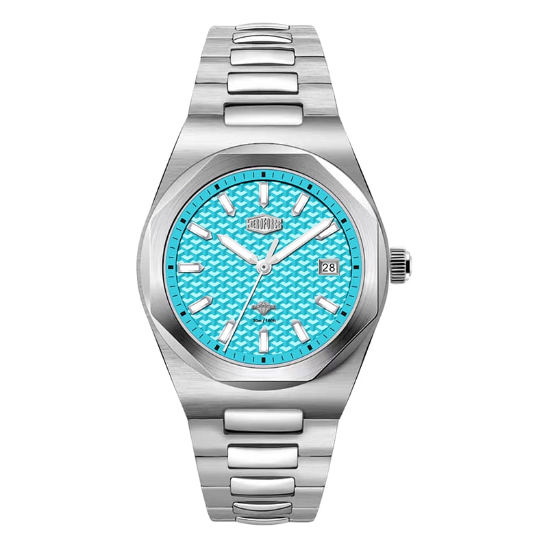HeroForce 5041 – Luxury Analog Watch with 3D Mosaic Dial & Sapphire Glass