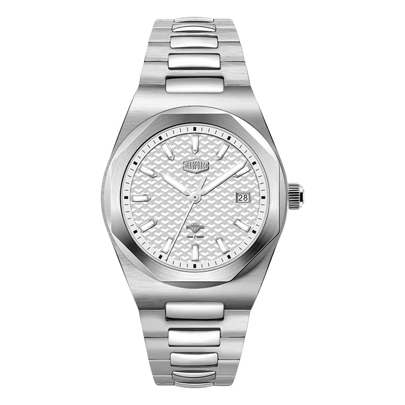 HeroForce 5041 – Luxury Analog Watch with 3D Mosaic Dial & Sapphire Glass
