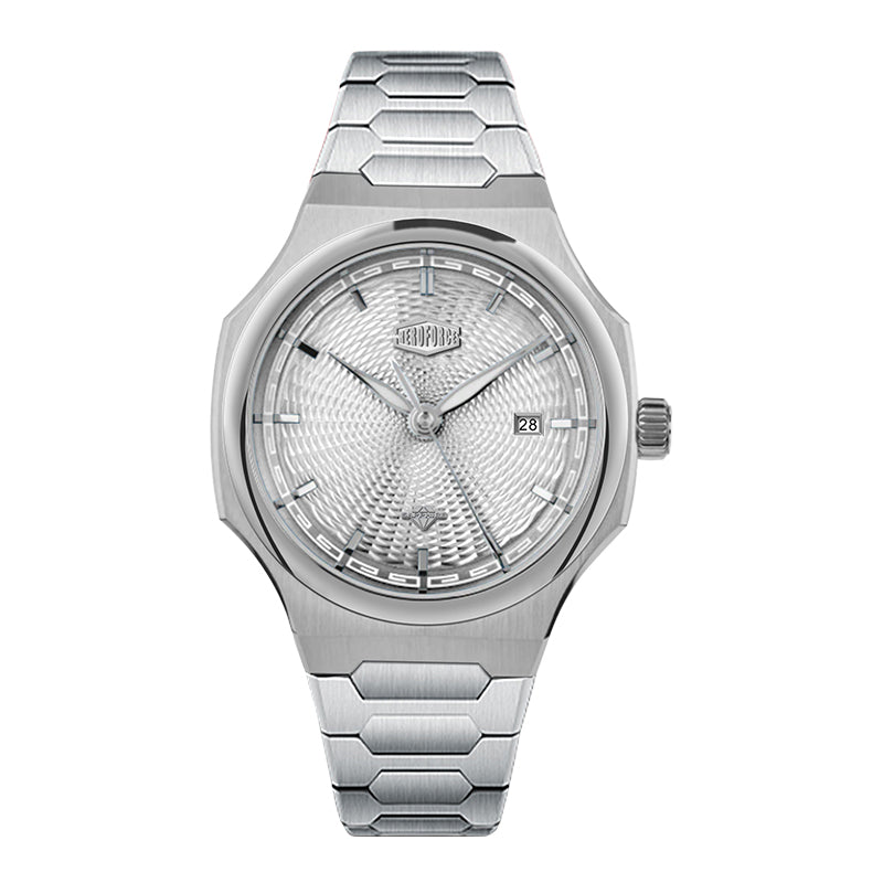 HeroForce 5006 - Sunburst Ripple – Luxury Watch with Radial Textured Dial