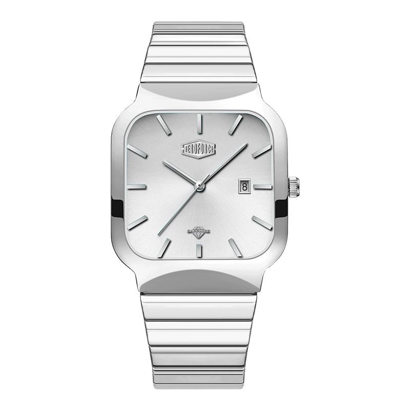 HeroForce 5055GL - Luxury Square Analog Watch with Sapphire Glass & Date Display