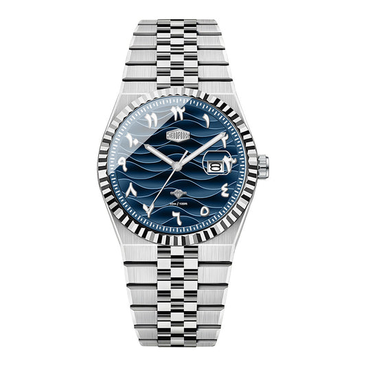 HeroForce 5036B - Ocean Wave – Arabic Dial Watch with Fluted Bezel
