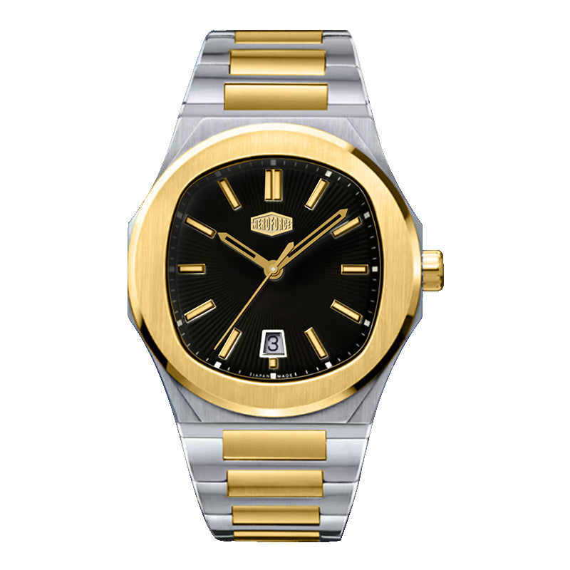 HeroForce 5046 – Luxury Analog Watch with Sunray Dial & Tapered Link Bracelet