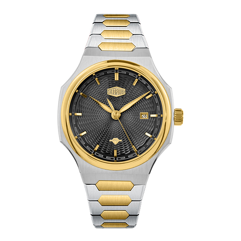 HeroForce 5006 - Sunburst Ripple – Luxury Watch with Radial Textured Dial