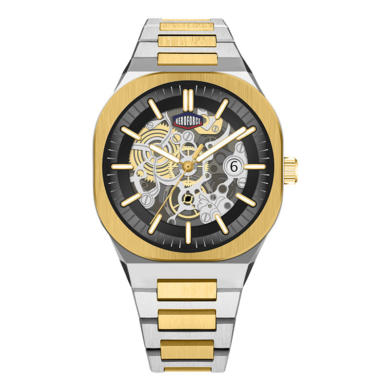 HeroForce 5042A - Skeleton Elite – Luxury Mechanical Style Watch with Octagonal Bezel