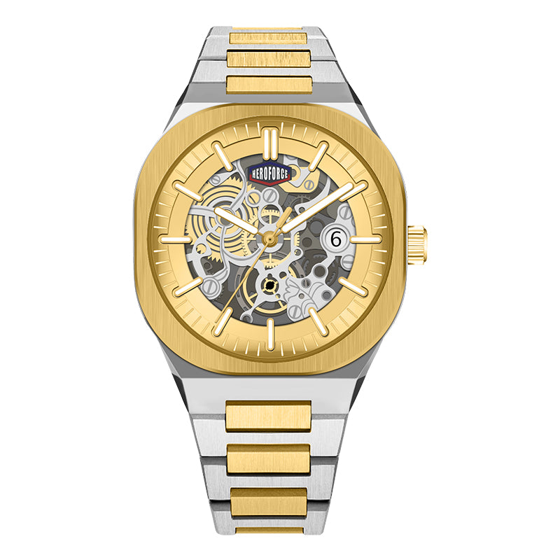 HeroForce 5042A - Skeleton Elite – Luxury Mechanical Style Watch with Octagonal Bezel