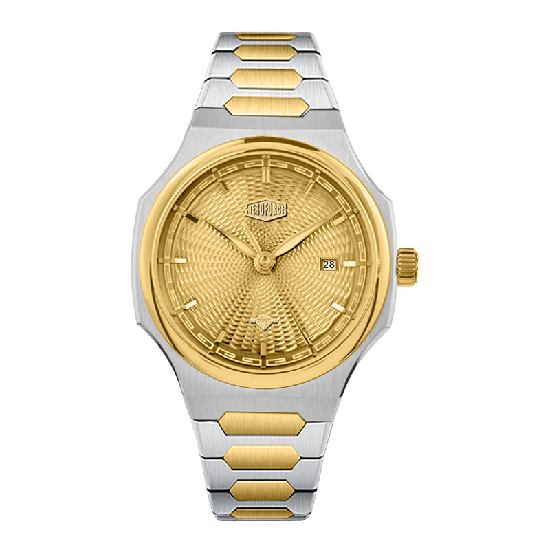 HeroForce 5006 - Sunburst Ripple – Luxury Watch with Radial Textured Dial