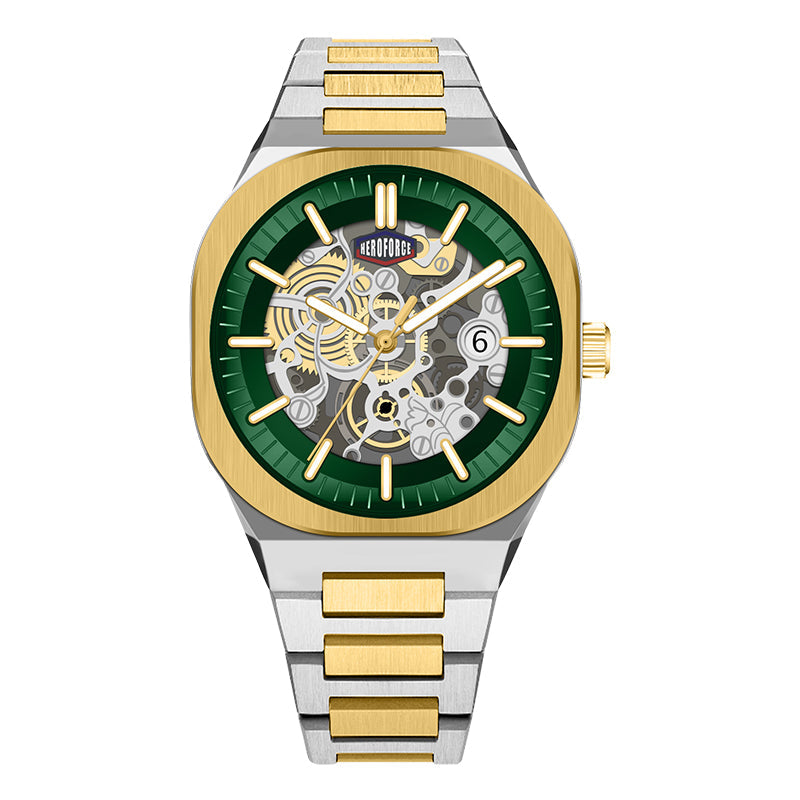 HeroForce 5042A - Skeleton Elite – Luxury Mechanical Style Watch with Octagonal Bezel