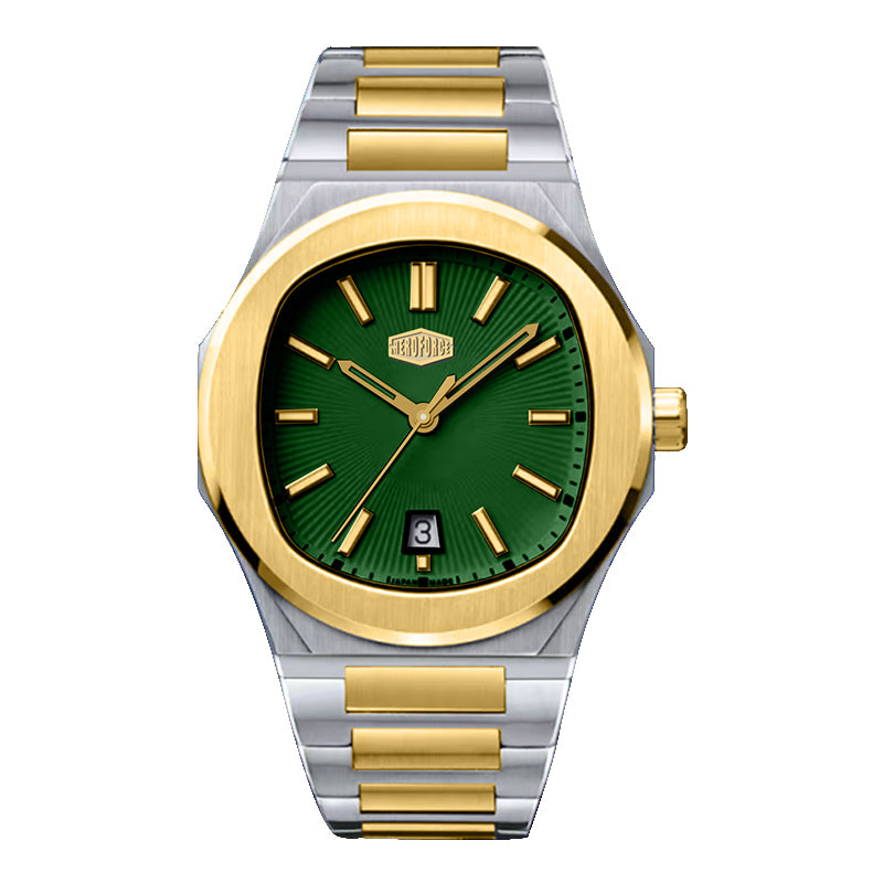 HeroForce 5046 – Luxury Analog Watch with Sunray Dial & Tapered Link Bracelet