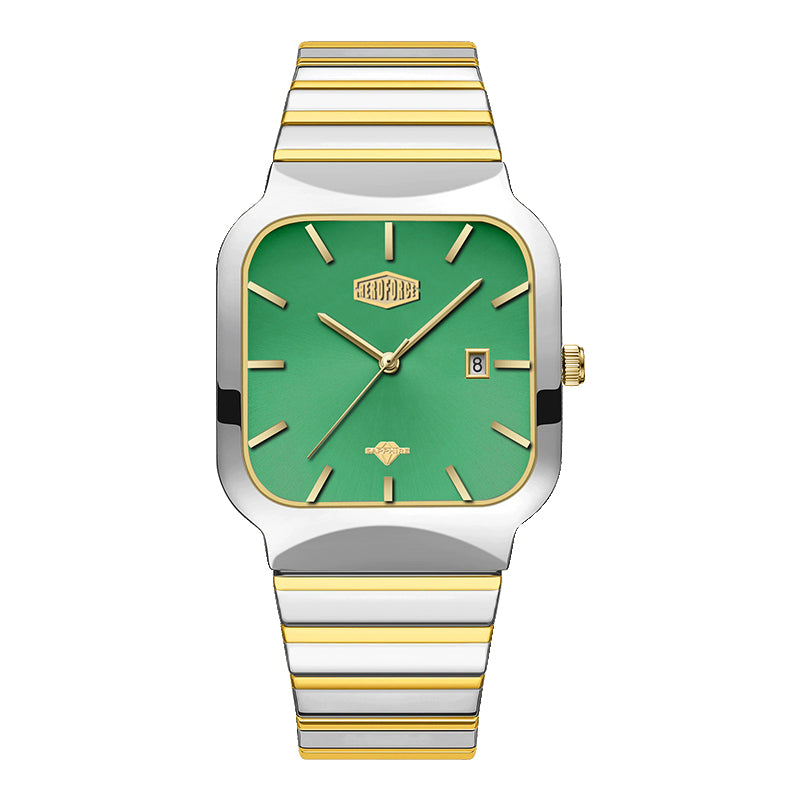 HeroForce 5055GL - Luxury Square Analog Watch with Sapphire Glass & Date Display