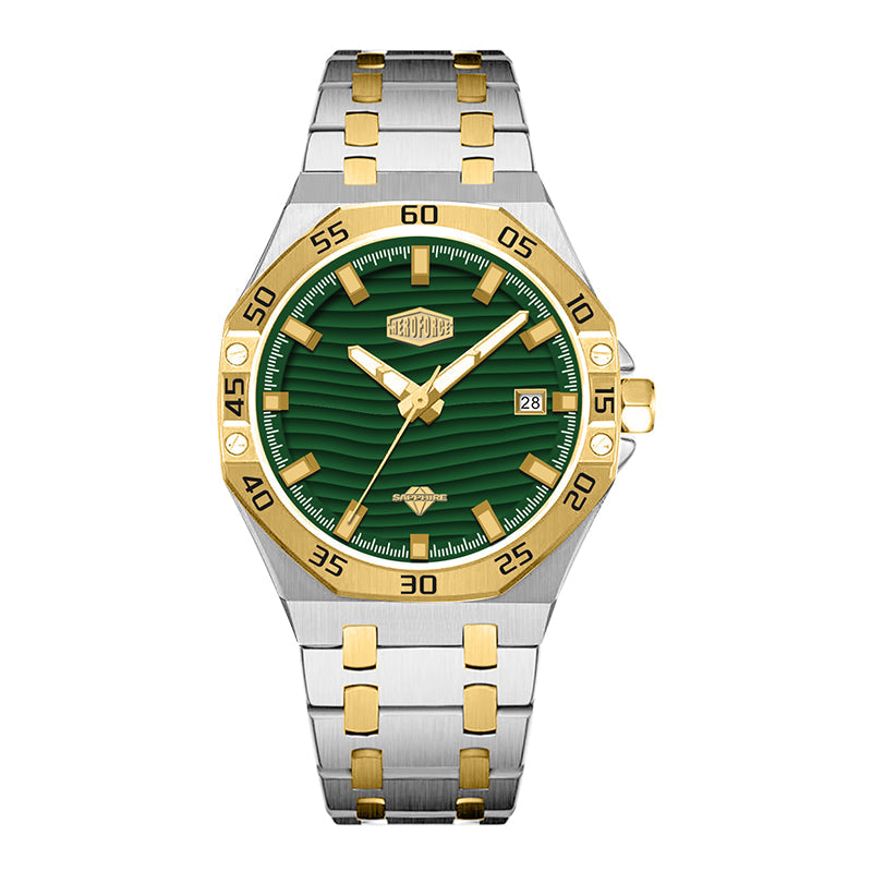 HeroForce 5043 – Men’s Octagonal Bezel Watch with Wave Textured Dial