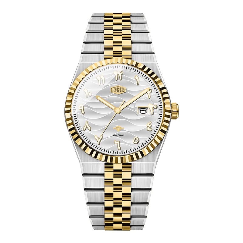 HeroForce 5036B - Ocean Wave – Arabic Dial Watch with Fluted Bezel