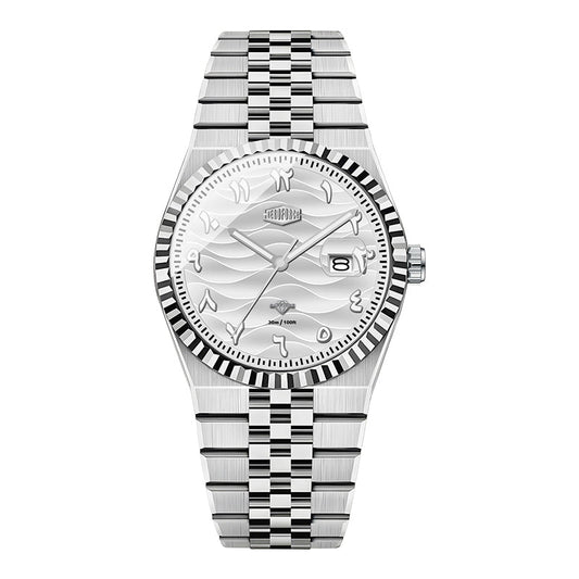 HeroForce 5036B - Ocean Wave – Arabic Dial Watch with Fluted Bezel