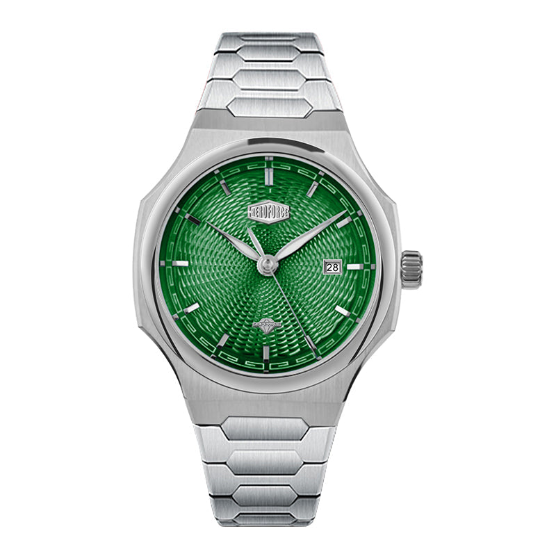 HeroForce 5006 - Sunburst Ripple – Luxury Watch with Radial Textured Dial