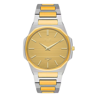 gold dial two-tone watch