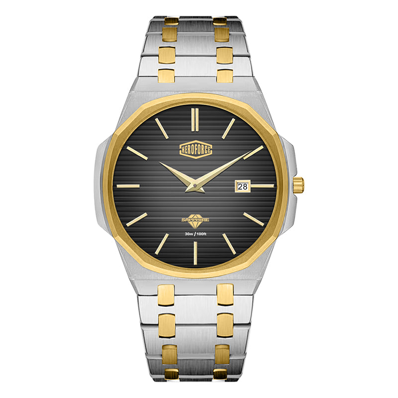 HeroForce 5040B – Men’s Octagonal Bezel Watch with Textured Dial