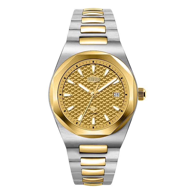 HeroForce 5041 – Luxury Analog Watch with 3D Mosaic Dial & Sapphire Glass