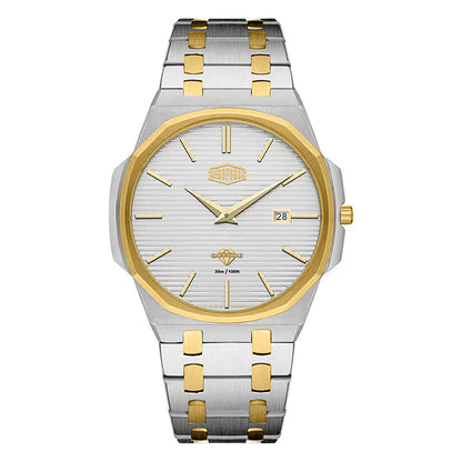 silver dial two-tone bracelet
