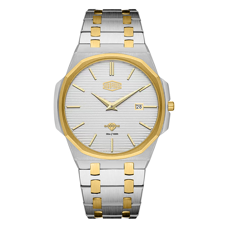 HeroForce 5040B – Men’s Octagonal Bezel Watch with Textured Dial